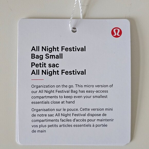 NWT LULULEMON LTIV/GOLD Light Ivory Gold All Night Festival Bag Small 2L - Picture 13 of 14